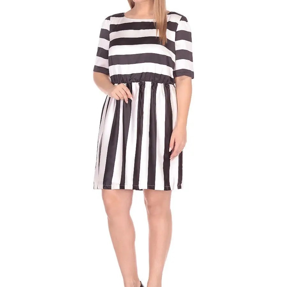 Portmans Monochrome Striped Midi Dress